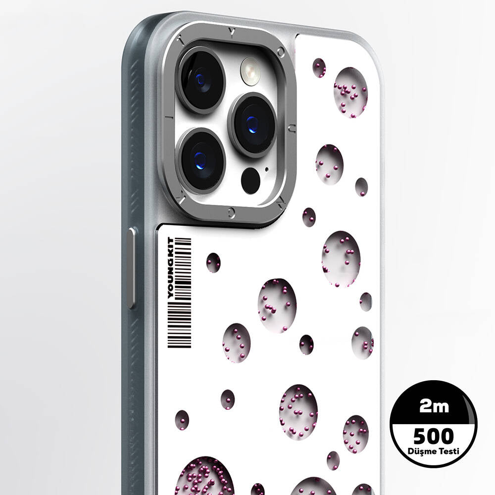 Apple iPhone 14 Pro Max Kılıf M-safe Şarj Özellikli Youngkit Quicksand Beads Serisi Kapak Sarı