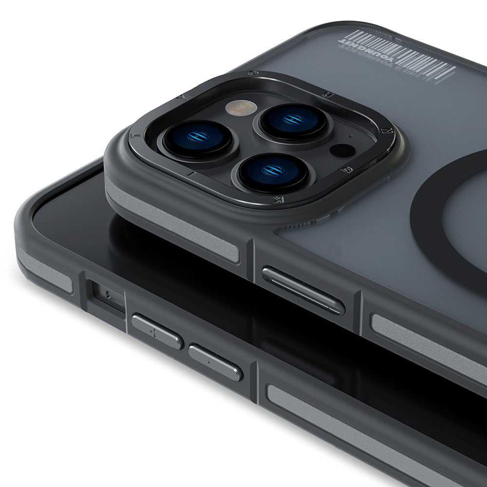 Apple iPhone 14 Pro Max Kılıf M-safe Şarj Özellikli Youngkit Rock Sand Serisi Kapak Mavi