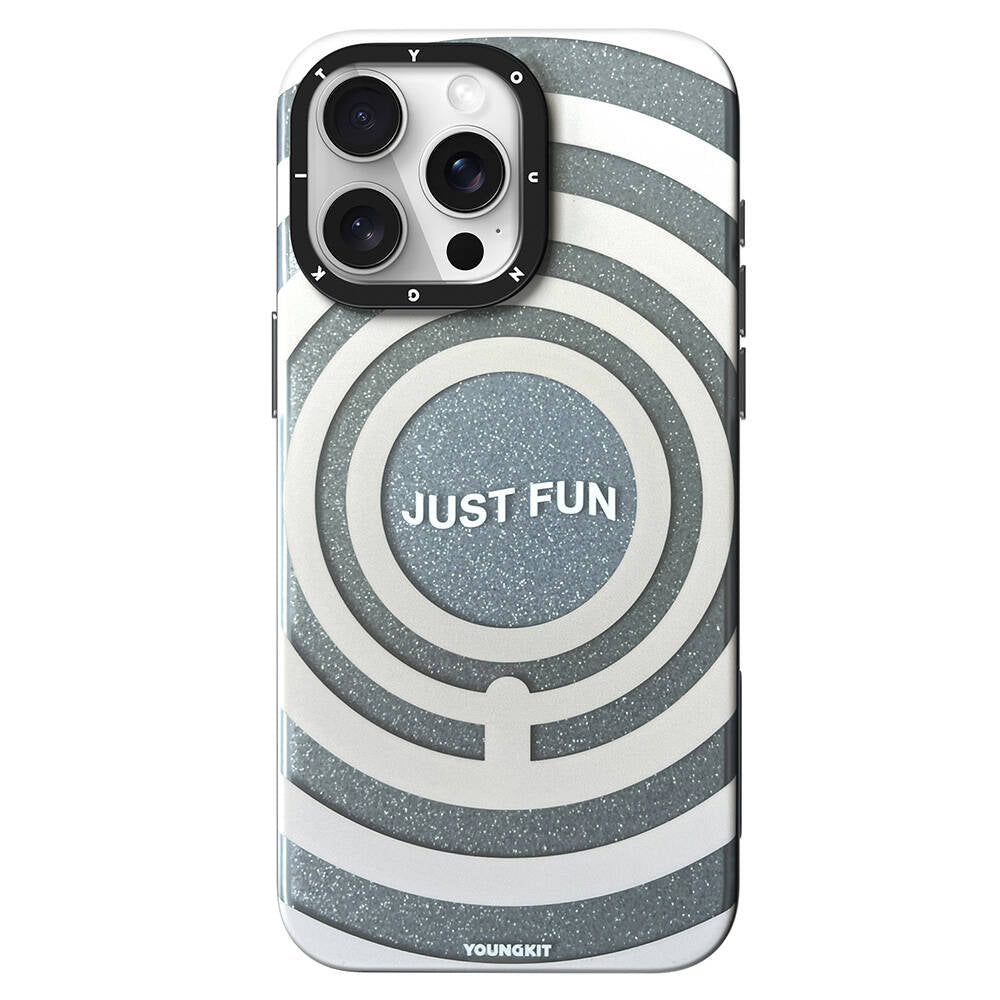 Apple iPhone 14 Pro Max Kılıf M-safe Şarj Özellikli Youngkit Star Dazzle Serisi Kapak Pembe