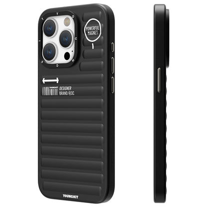 Apple iPhone 14 Pro Max Kılıf Mat Renkli Tasarım YoungKit Original Serisi Kapak Siyah