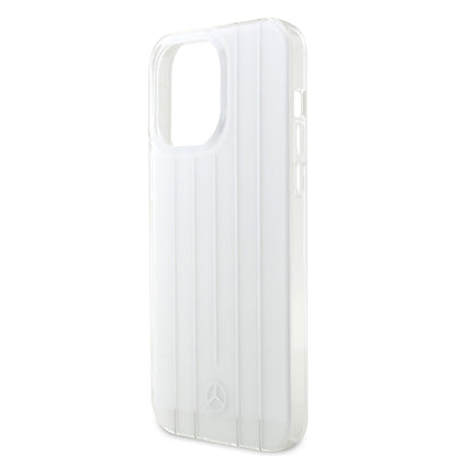 Apple iPhone 14 Pro Max Kılıf Mercedes Benz Orjinal Lisanslı New Urban 3 Sert PC Paralel Çizgi Desenli Kapak Beyaz