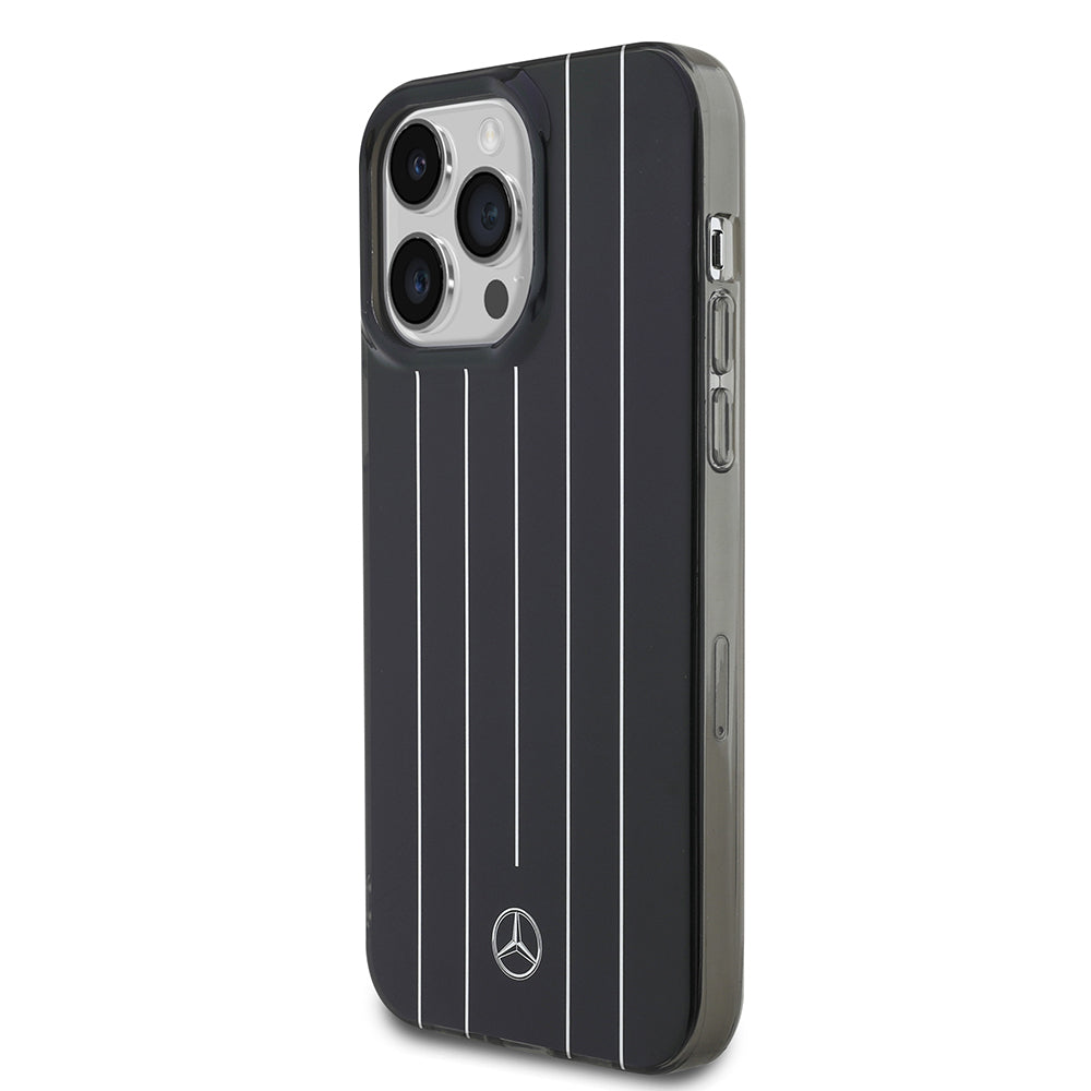 Apple iPhone 14 Pro Max Kılıf Mercedes Benz Orjinal Lisanslı New Urban 3 Sert PC Paralel Çizgi Desenli Kapak Beyaz