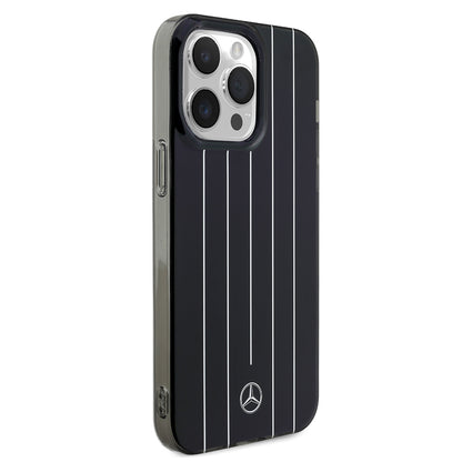 Apple iPhone 14 Pro Max Kılıf Mercedes Benz Orjinal Lisanslı New Urban 3 Sert PC Paralel Çizgi Desenli Kapak Siyah