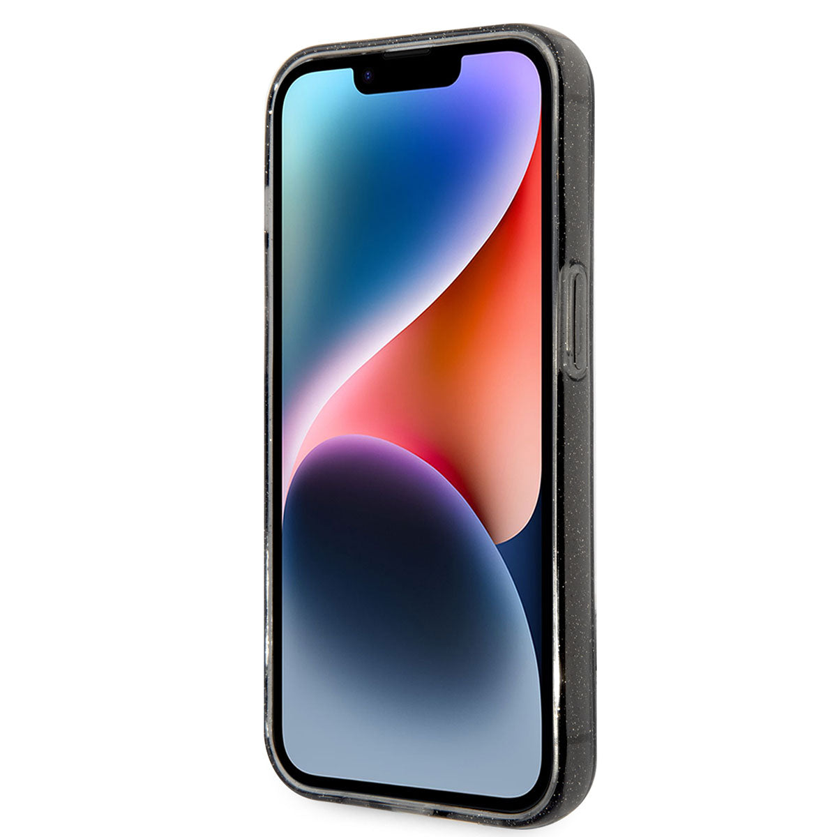 Apple iPhone 14 Pro Max Kılıf Karl Lagerfeld Transparan Simli K&C Dizayn Kapak Siyah