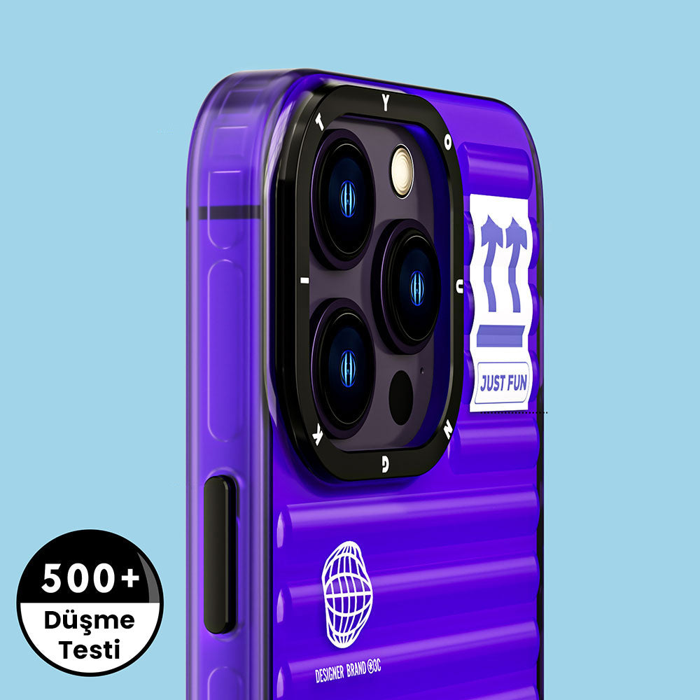 Apple iPhone 14 Pro Max Kılıf Şeffaf Renkli Tasarım YoungKit Fluorite Serisi Kapak Mor