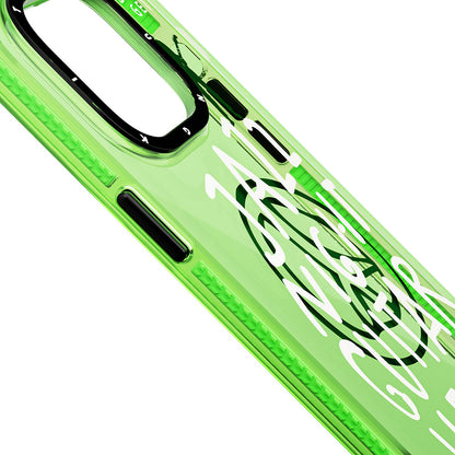 Apple iPhone 14 Pro Max Kılıf Şeffaf Renkli Yazı Temalı Tasarım YoungKit Jazz Serisi Kapak Siyah