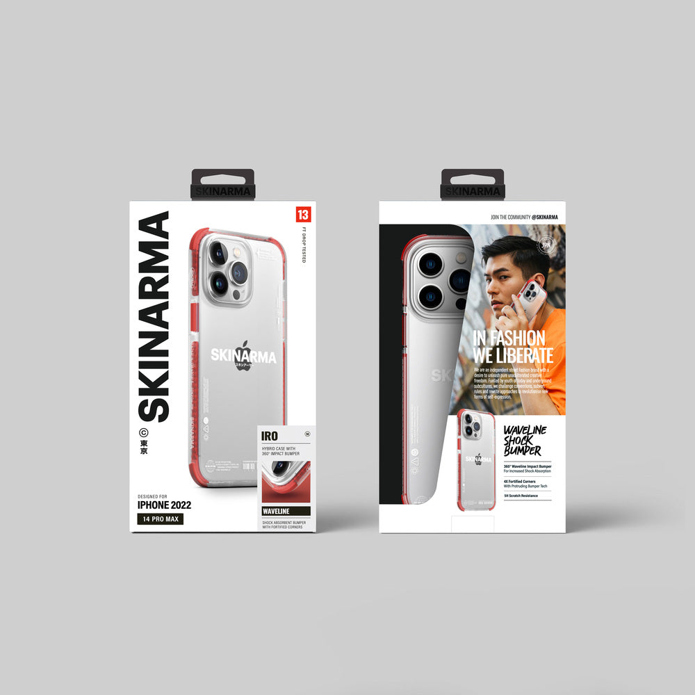 Apple iPhone 14 Pro Max Kılıf SkinArma Şeffaf Airbag Tasarımlı Iro Kapak Kırmızı