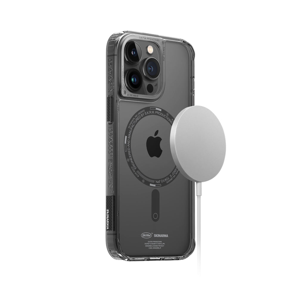 Apple iPhone 14 Pro Max Kılıf SkinArma Şeffaf Airbag Tasarımlı M-safe Şarj Özellikli Saido Kapak Mor