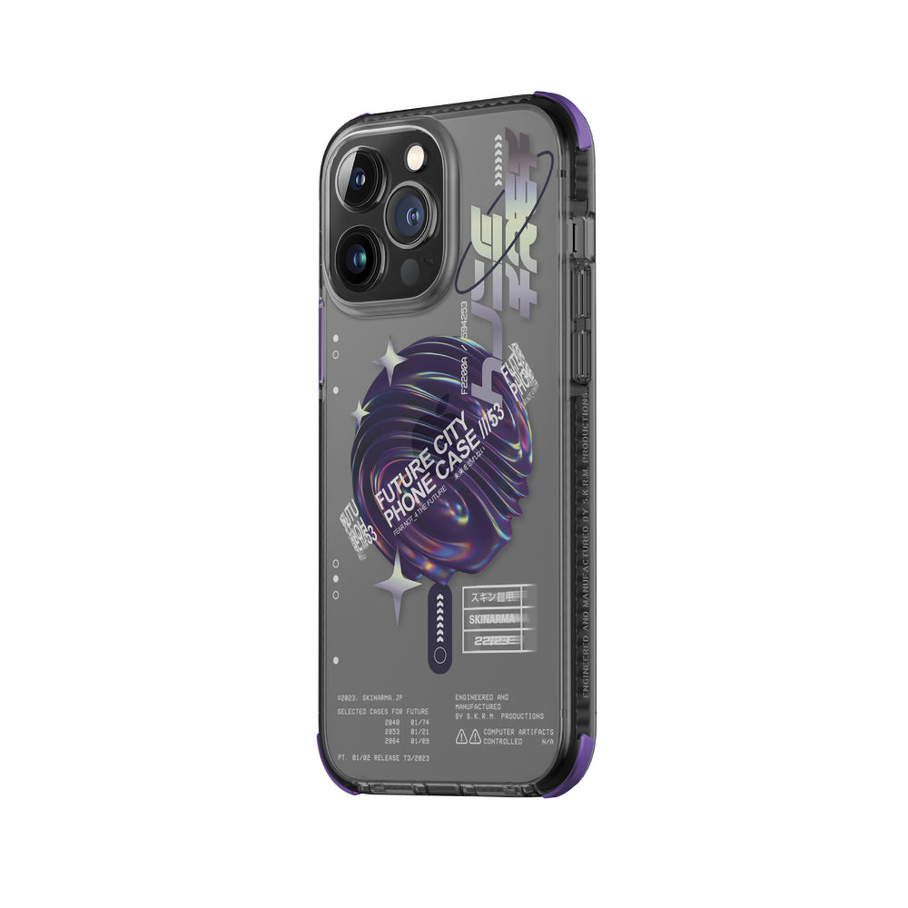 Apple iPhone 14 Pro Max Kılıf SkinArma Şeffaf Airbag Tasarımlı M-safe Şarj Özellikli Shorai Kapak Mor