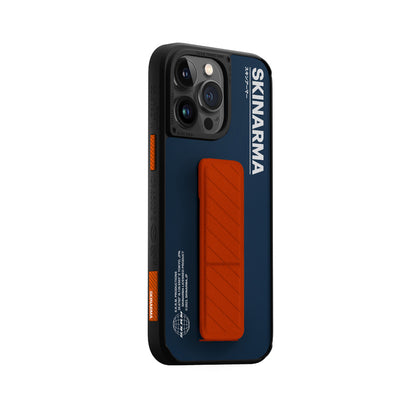 Apple iPhone 14 Pro Max Kılıf SkinArma Standlı Deri Görünümlü Gyo Kapak Mavi