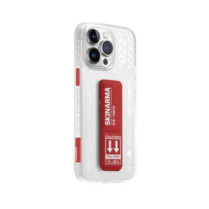 Apple iPhone 14 Pro Max Kılıf SkinArma Standlı Şeffaf Tasarımlı Taihi Sora Kapak Kırmızı
