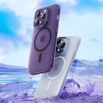 Apple iPhone 14 Pro Max Kılıf Wireless Şarj Destekli Benks Yeni Seri Magnetik Haze Kapak Siyah