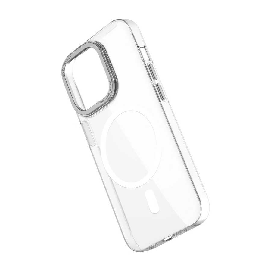 Apple iPhone 14 Pro Max Kılıf Wiwu MCC-102 Magnetic Crystal Sert PC Kapak Renksiz