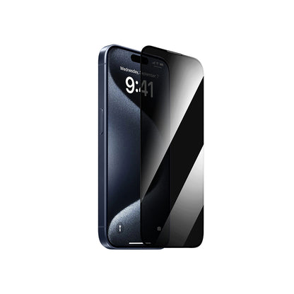 Apple iPhone 14 Pro Max Wiwu GT-011 Anti-Bakteriyel Özellikli Polimer Oleofobik Kaplama Temperli Privacy Cam Ekran Koruyucu Siyah