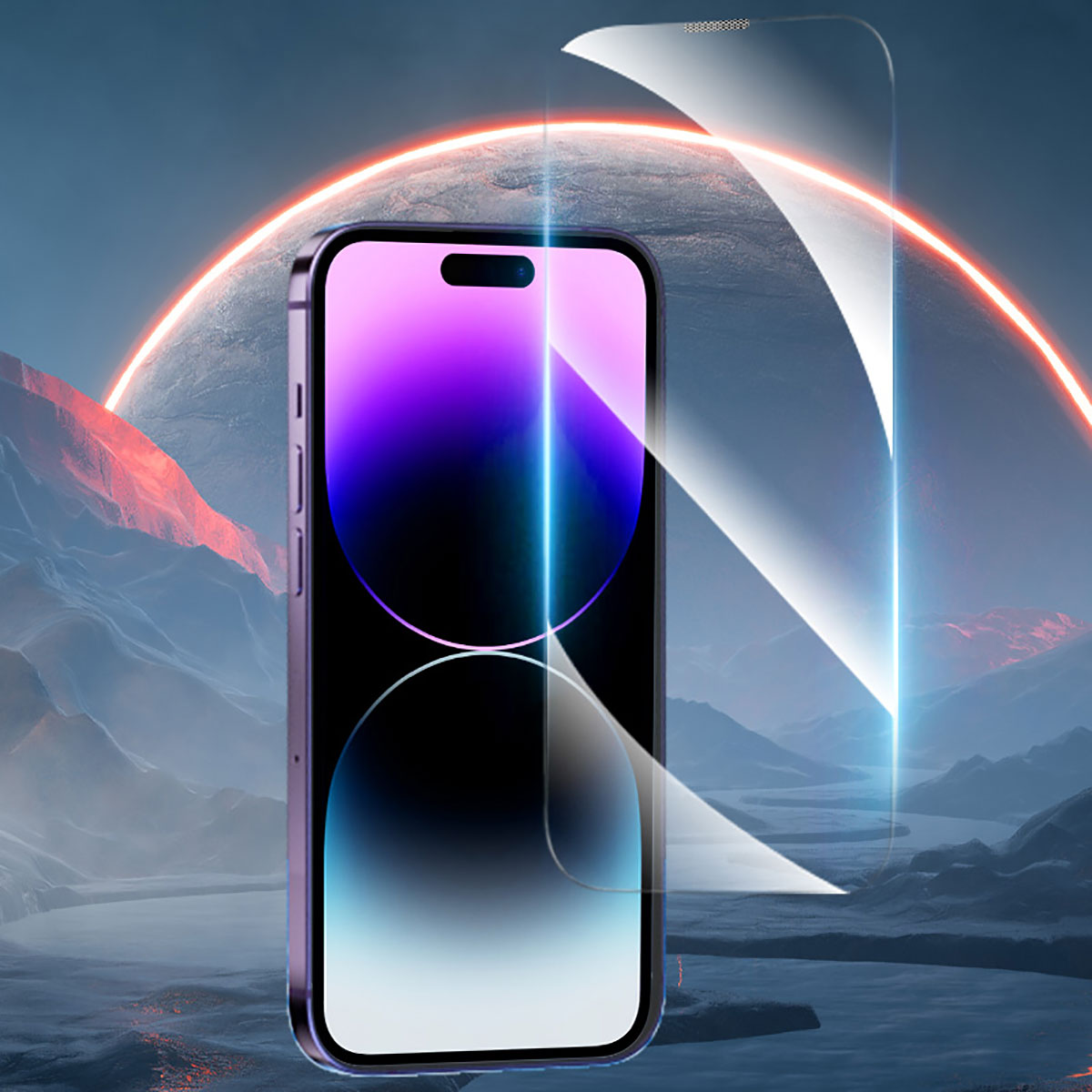 Apple iPhone 14 Pro Max Youngkit Antistatik Ve Antidust Kolay Uygulama Aparatlı Cam Ekran Koruyucu Renksiz