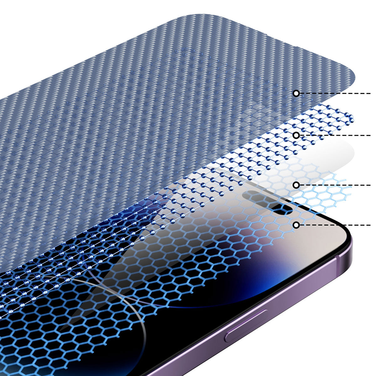 Apple iPhone 14 Pro Max Youngkit Antistatik Ve Antidust Kolay Uygulama Aparatlı Cam Ekran Koruyucu Renksiz