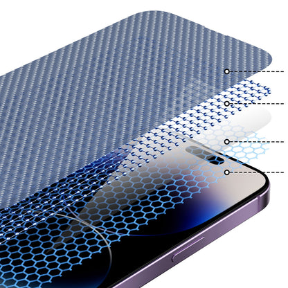 Apple iPhone 14 Pro Youngkit Antistatik Ve Antidust Kolay Uygulama Aparatlı Cam Ekran Koruyucu Renksiz