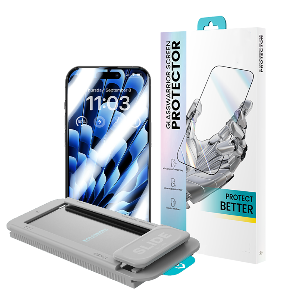 Apple iPhone 15 Benks Glass Warrior HD Cam Ekran Koruyucu + Kolay Uygulama Aparatlı Siyah