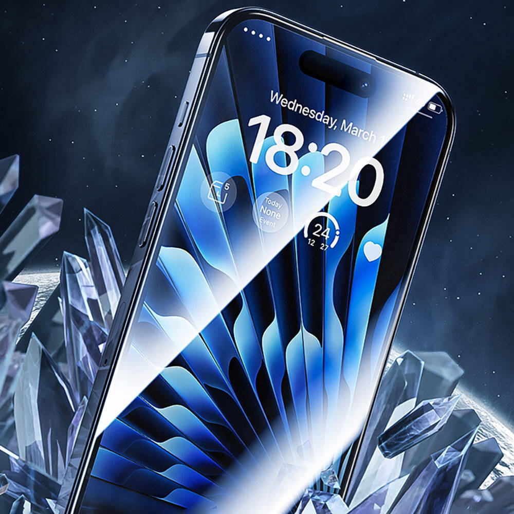 Apple iPhone 15 Benks V Pro Safir Shield Ekran Koruyucu + Kolay Uygulama Aparatlı Siyah