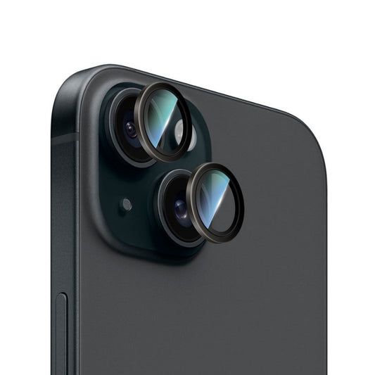 Apple iPhone 15 CaseWorld Alloy Serisi Oleofobik Anti Reflective Kamera Lens Koruyucu Siyah