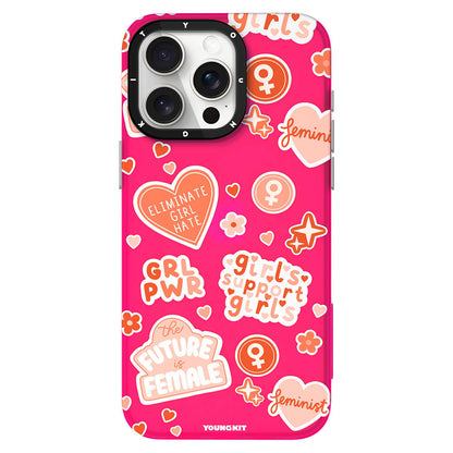 Apple iPhone 15 Kılıf Bethany Green Tasarımlı Youngkit Sweet Language Kapak Pembe