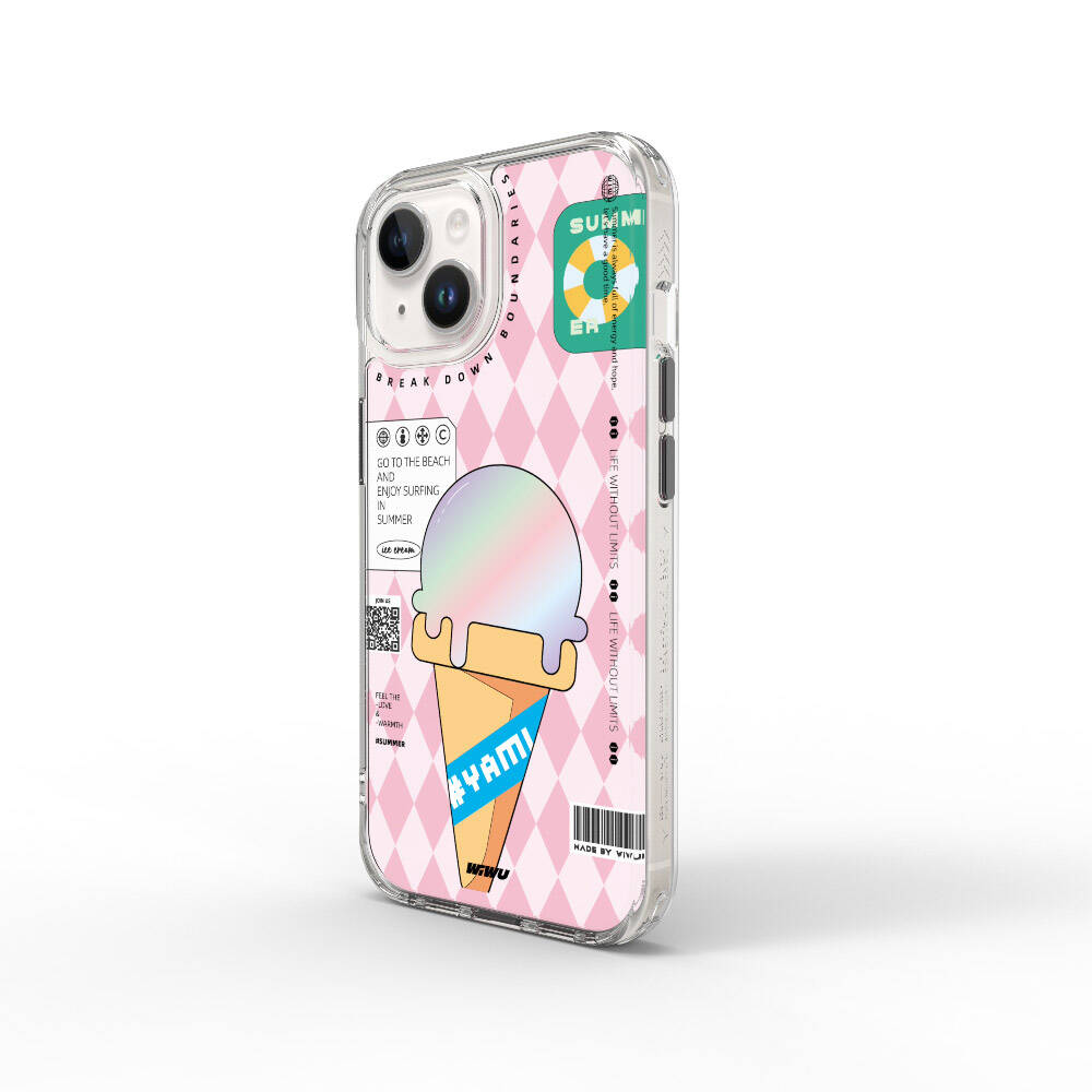 Apple iPhone 15 Kılıf Çift Katman Desenli Wiwu Summer Serisi Kapak Yeşil