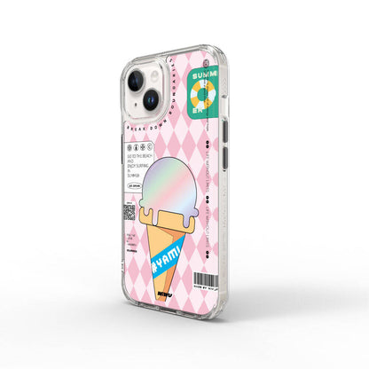 Apple iPhone 15 Kılıf Çift Katman Desenli Wiwu Summer Serisi Kapak Yeşil