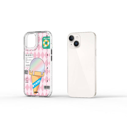 Apple iPhone 15 Kılıf Çift Katman Desenli Wiwu Summer Serisi Kapak Pembe