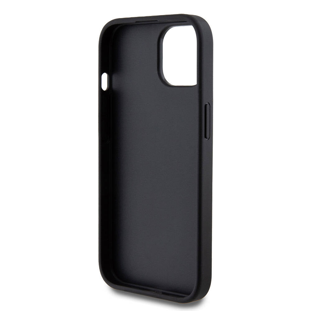 Apple iPhone 15 Kılıf Guess Orjinal Lisanslı 4G Büyük Metal Logolu Glitter Kapak Pembe