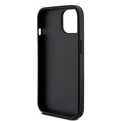 Apple iPhone 15 Kılıf Guess Orjinal Lisanslı Gül Baskılı Büyük Metal Logo Dizaynlı Kapak Pembe