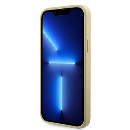 Apple iPhone 15 Kılıf Guess Orjinal Lisanslı Taşlı Arka Yüzey Üçgen Logolu Kapak Pembe