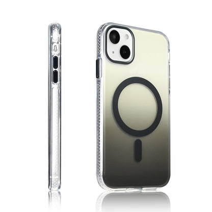 Apple iPhone 15 Kılıf M-safe Şarj Özellikli Transparan Renk Geçişli Zore Toros Kapak Mavi