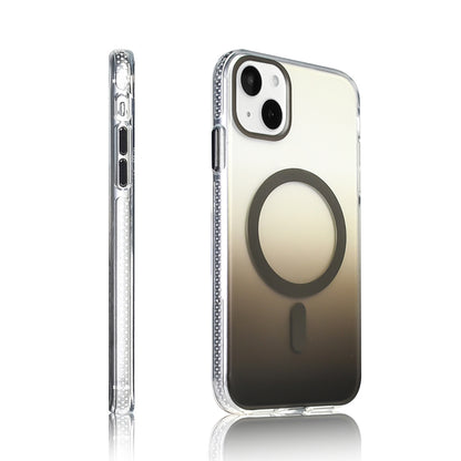 Apple iPhone 15 Kılıf M-safe Şarj Özellikli Transparan Renk Geçişli Zore Toros Kapak Siyah