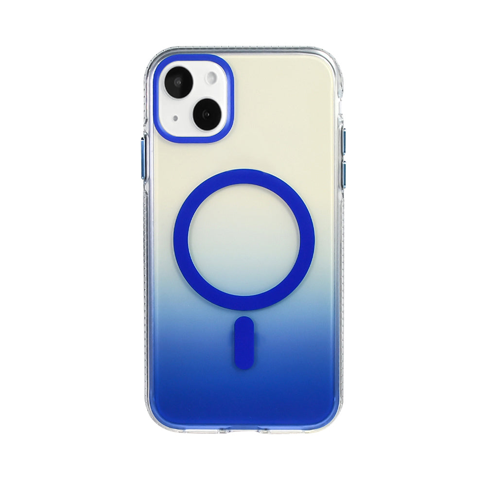 Apple iPhone 15 Kılıf M-safe Şarj Özellikli Transparan Renk Geçişli Zore Toros Kapak Rose Pembe