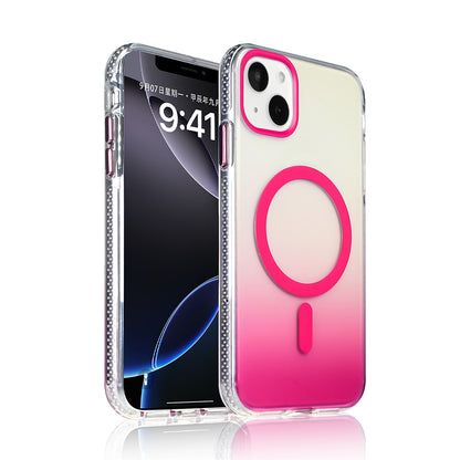 Apple iPhone 15 Kılıf M-safe Şarj Özellikli Transparan Renk Geçişli Zore Toros Kapak Gri