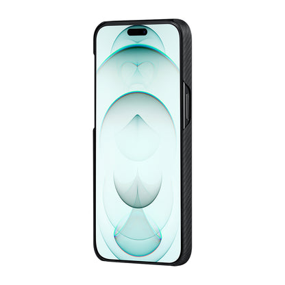 Apple iPhone 15 Kılıf M-safe Şarj Özellikli 600D Aramid Fiber Pitaka Tactile Woven Orchestra Serisi Rhapsody Kapak Siyah