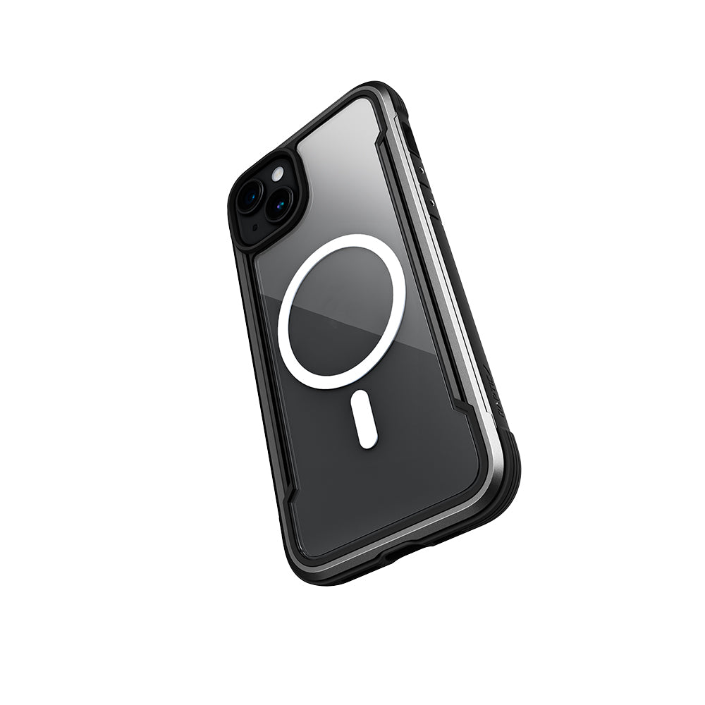 Apple iPhone 15 Kılıf M-safe Şarj Özellikli Airbagli Raptic Shield Serisi Şeffaf Arka Yüzey Kapak Siyah