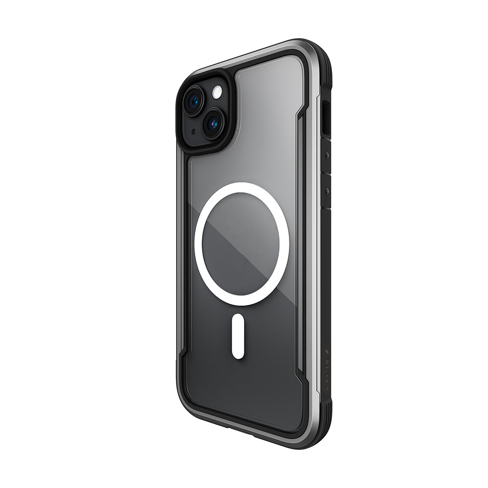 Apple iPhone 15 Kılıf M-safe Şarj Özellikli Airbagli Raptic Shield Serisi Şeffaf Arka Yüzey Kapak Siyah