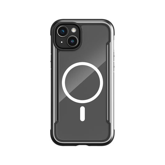 Apple iPhone 15 Kılıf M-safe Şarj Özellikli Airbagli Raptic Shield Serisi Şeffaf Arka Yüzey Kapak Siyah