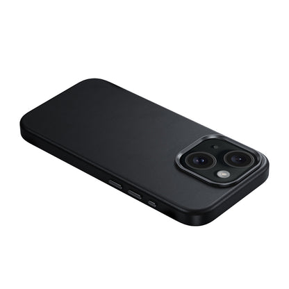 Apple iPhone 15 Kılıf M-safe Şarj Özellikli Benks Vintage Leather Kapak Siyah