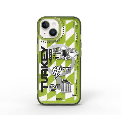 Apple iPhone 15 Kılıf M-safe Şarj Özellikli Desenli Wiwu Turkey A Serisi Kapak Yeşil