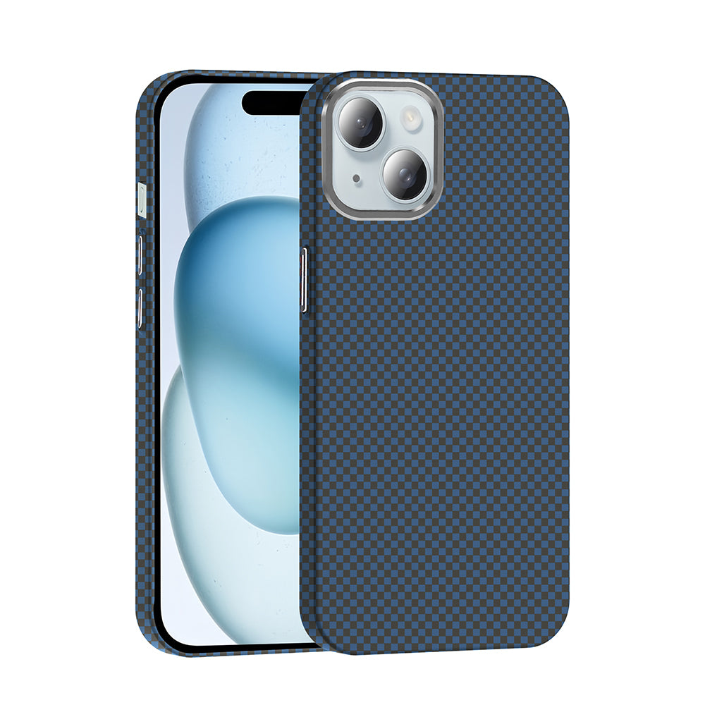Apple iPhone 15 Kılıf M-safe Şarj Özellikli Karbon Fiber Görünümlü Zore Gros Kapak