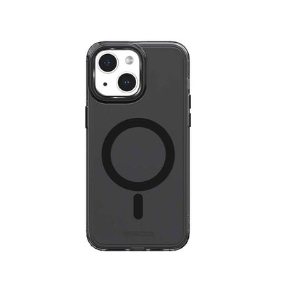 Apple iPhone 15 Kılıf M-safe Şarj Özellikli Saydam Arka Yüzey Recci Crystal Color Serisi Kapak Siyah