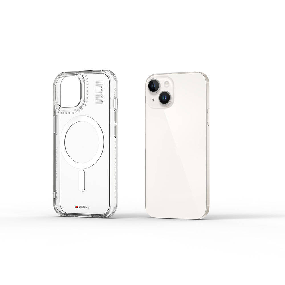 Apple iPhone 15 Kılıf M-safe Şarj Özellikli Şeffaf Transparan Wiwu Turkey D Serisi Kapak Renksiz