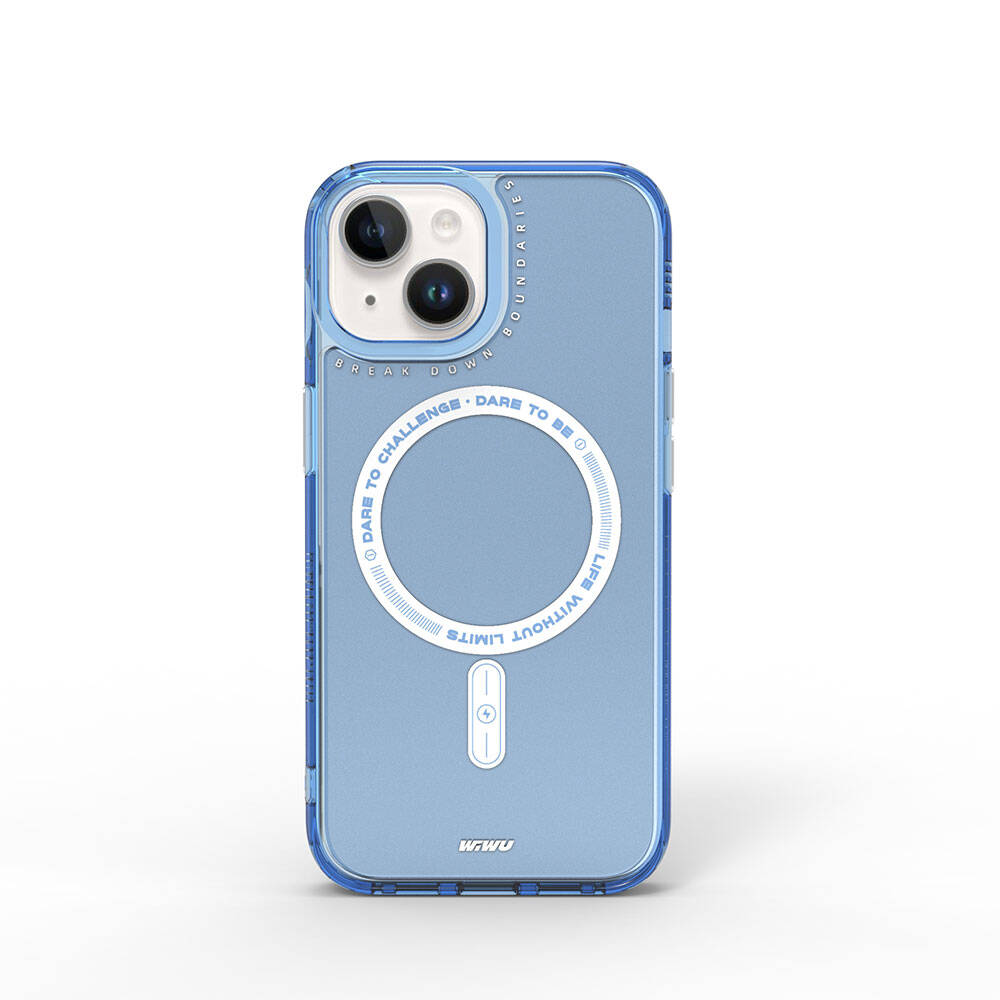 Apple iPhone 15 Kılıf M-safe Şarj Özellikli Wiwu Basic Color J Serisi Kapak Pembe Koyu