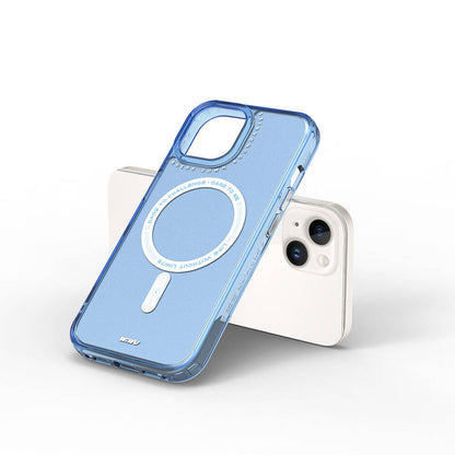 Apple iPhone 15 Kılıf M-safe Şarj Özellikli Wiwu Basic Color J Serisi Kapak Mavi