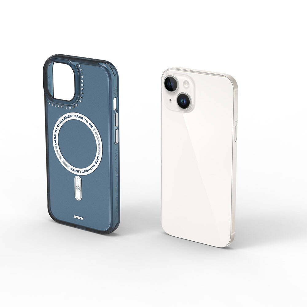 Apple iPhone 15 Kılıf M-safe Şarj Özellikli Wiwu Basic Color J Serisi Kapak Gri