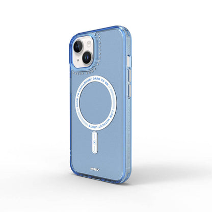 Apple iPhone 15 Kılıf M-safe Şarj Özellikli Wiwu Basic Color J Serisi Kapak Mavi