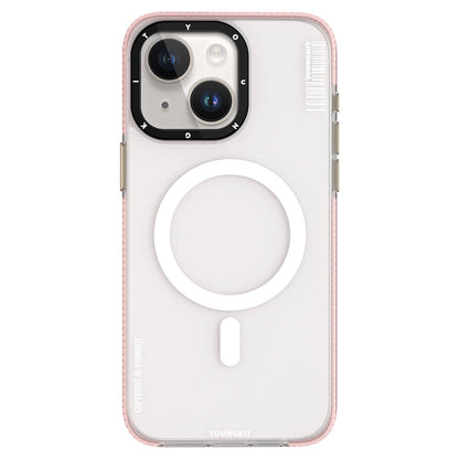 Apple iPhone 15 Kılıf M-safe Şarj Özellikli Youngkit Jiansha Serisi Kapak Pembe