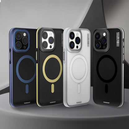 Apple iPhone 15 Kılıf M-safe Şarj Özellikli Youngkit Rock Sand Serisi Kapak Siyah